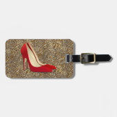 Schuhe mit rotem Oberteil Gepäckanhänger (Vorderseite horizontal)