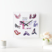 Schuhe Quadratische Wanduhr (Zuhause)