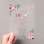 Schuhe Quinceañera Pink Sneakers Heelse 15 Blumens Acryleinladungen (Insitu (Handheld))