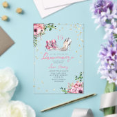 Schuhe Quinceañera Pink Sneakers Heelse 15 Blumens Acryleinladungen (In Situ (Hochzeit))