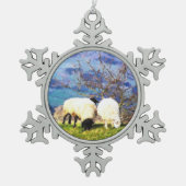 SCHUHE SCHNEEFLOCKEN Zinn-Ornament (Vorderseite)