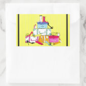 Schuhe Schuhe und Gepäckablage Niedliche Farbgesta Rechteckiger Aufkleber (Tasche)