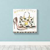 Schuhe, Taschen und Brillen Leinwanddruck (Insitu (Holzboden))