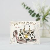 Schuhe, Taschen und Brillen Postkarte (Stehend Vorderseite)