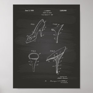 Schuhe und Absätze 1958 Patent Kunst Tafelbild Poster
