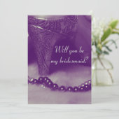 Schuhe und Perlen werden meine Brautjungfrau sein Einladung (Stehend Vorderseite)