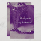 Schuhe und Perlen werden meine Brautjungfrau sein Einladung (Vorne/Hinten)