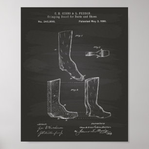 Schuhe Und Stiefel 1881 Patentkunst Schiefertafel Poster