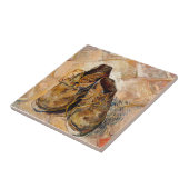 Schuhe von Van Gogh Gemälde Art Fliese (Seite)