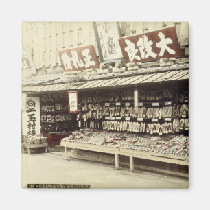 Schuhgeschäft in Kyoto, c.1890 (Hand-farbiges Magnet