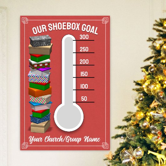 Schuhkarton-Thermometer-Plakat - Rot Poster