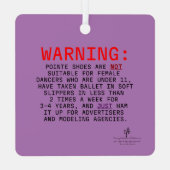 Schuhputze, die warnen, heiß rosa, Metalldekoratio Ornament Aus Metall (Rückseite)