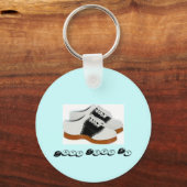 Schuhputztage in Blau und Weiß Schlüsselanhänger (Vorderseite)