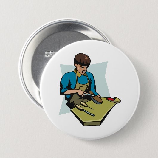 Schuhreparatur Schuster Vintager Schuhmacher Button (Vorne & Hinten)