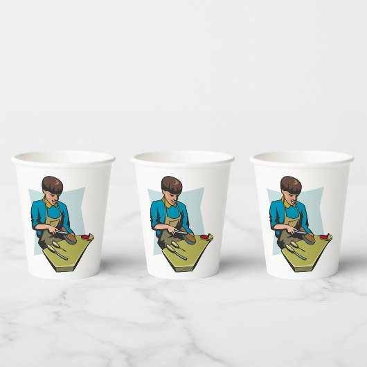 Schuhreparatur Schuster Vintager Schuhmacher Pappbecher