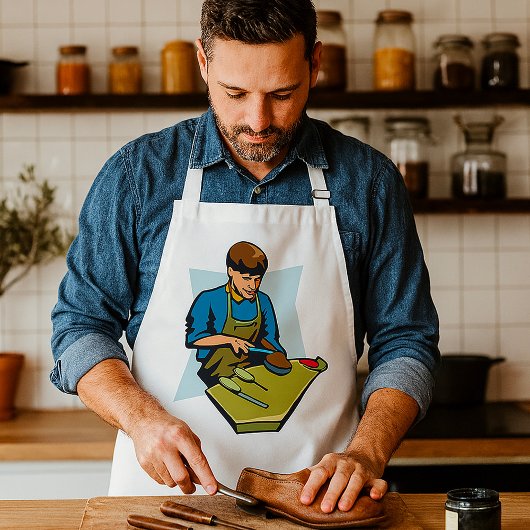 Schuhreparatur Schuster Vintager Schuhmacher Schürze