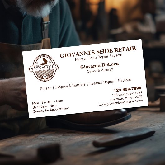 Schuhreparatur Visitenkarte