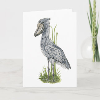 Schuhschnabel-Vogel-Grußkarte Feiertagskarte