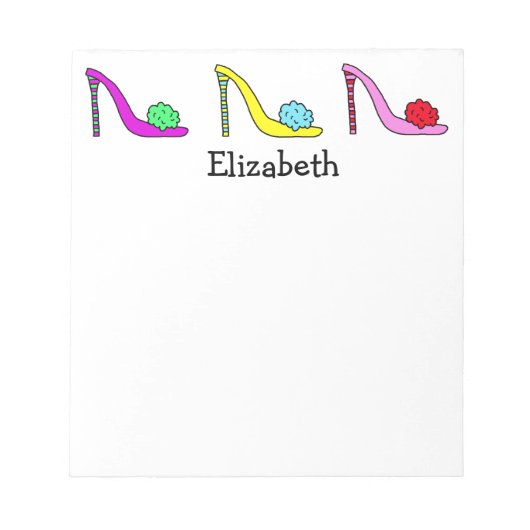 Schuhschuhe mit hoher Ferse Editor Notizblock (Vorderseite)