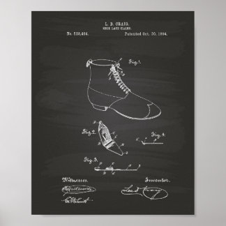 Schuhsenkelklemme 1894 Patentkunst Schiefertafel Poster