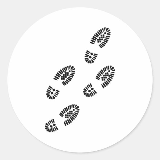 Schuhspuren - Footprint Runder Aufkleber (Vorderseite)