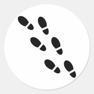 Schuhspuren - Footprint Runder Aufkleber