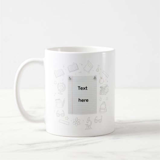 Schul-Notizbuch-Design Lehrergeschenk Kaffeetasse (Links)