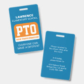 Schul-PTA/PTO-Abzeichen Ausweis (Vorder- & Rückseite)