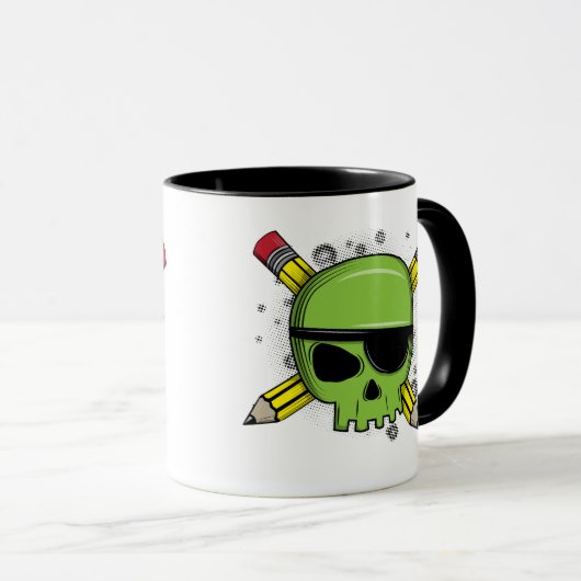 Schul-Schädel-überquerte Stifte unverzichtbar für  Tasse (VorderseiteRechts)