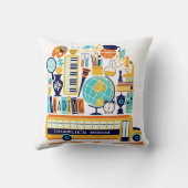 Schulabbildungen individuelle Name werfen Kissen (Rückseite)