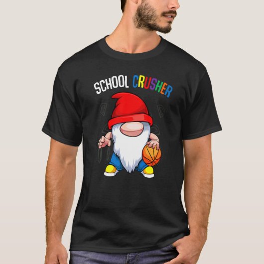 Schulabbrecher zurück zur Schule Niedlicher Gnome T-Shirt (Vorderseite)