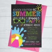 Schulabbruch für das Chalkboard-Party im Sommer Einladung