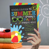 Schulabbruch für das Chalkboard-Party im Sommer Einladung