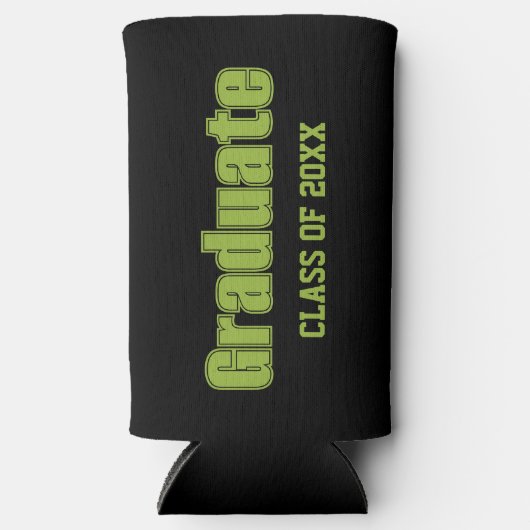 Schulabgänger in Schwarz und Grün Selters Dosenkühler (Vorderseite)