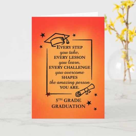 Schulabschluss der 5. Klasse Inspirationsquelle Karte (Gelbe Blume)