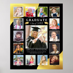 Schulabschluss in Vorschulen für Senior Fotos Blac Poster