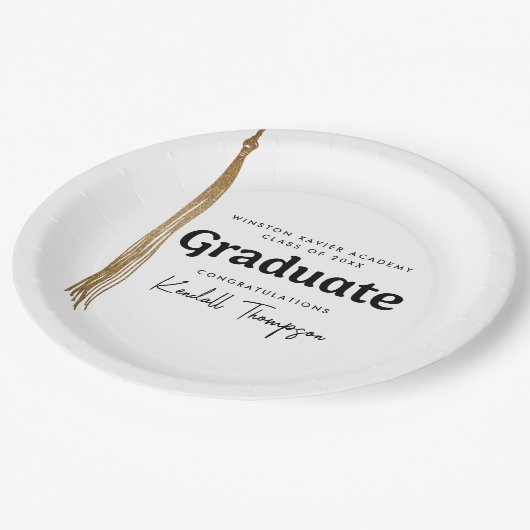 Schulabschluss Pappteller (Schrägansicht)