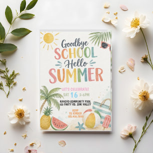 Schulabschluss-Party, Hallo Sommer Einladung