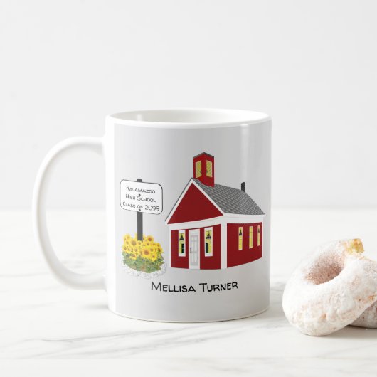 Schulabsolvent Ein-Raum-Schule Kaffeetasse (Mit Donut)