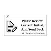 Schularbeitsbericht + Bildungsname Rubber-Briefmar Gummistempel (Prägung)