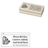 Schularbeitsbericht + Bildungsname Rubber-Briefmar Gummistempel (Stempel)