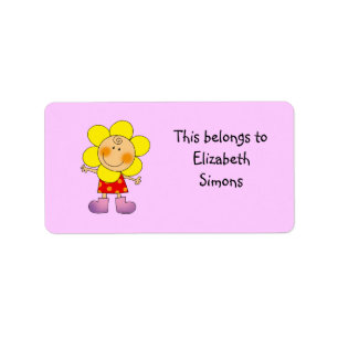 Schulaufkleber (Blume) Adressaufkleber