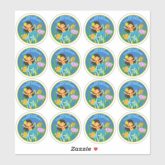 Schulaufkleber Hallo Dritte Klasse! Aufkleber (Blatt)