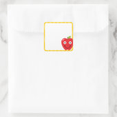 Schulaufkleber mit dem Apple des Lehrers Quadratischer Aufkleber (Tasche)