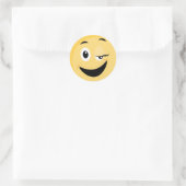 Schulaufkleber mit Gesicht Emoji Runder Aufkleber (Tasche)