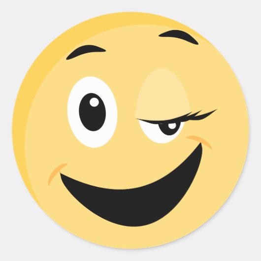 Schulaufkleber mit Gesicht Emoji Runder Aufkleber (Vorderseite)