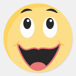 Schulaufkleber mit Gesicht Emoji Runder Aufkleber