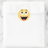Schulaufkleber mit Gesicht Emoji Runder Aufkleber (Tasche)