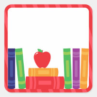 Schulaufkleber mit Schulbüchern