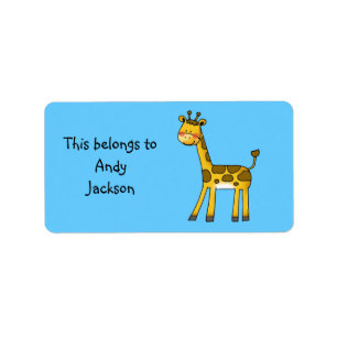Schulaufkleber (niedliche Giraffe) Adressaufkleber